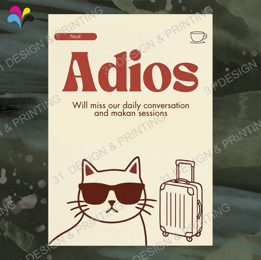 Adios Cat Farewell Card