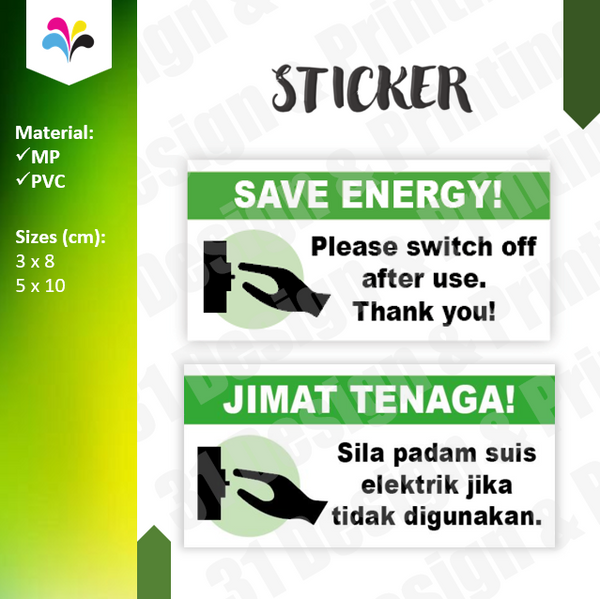 Save Energy Sticker