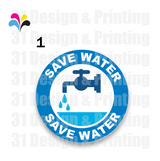 Save Water Sticker