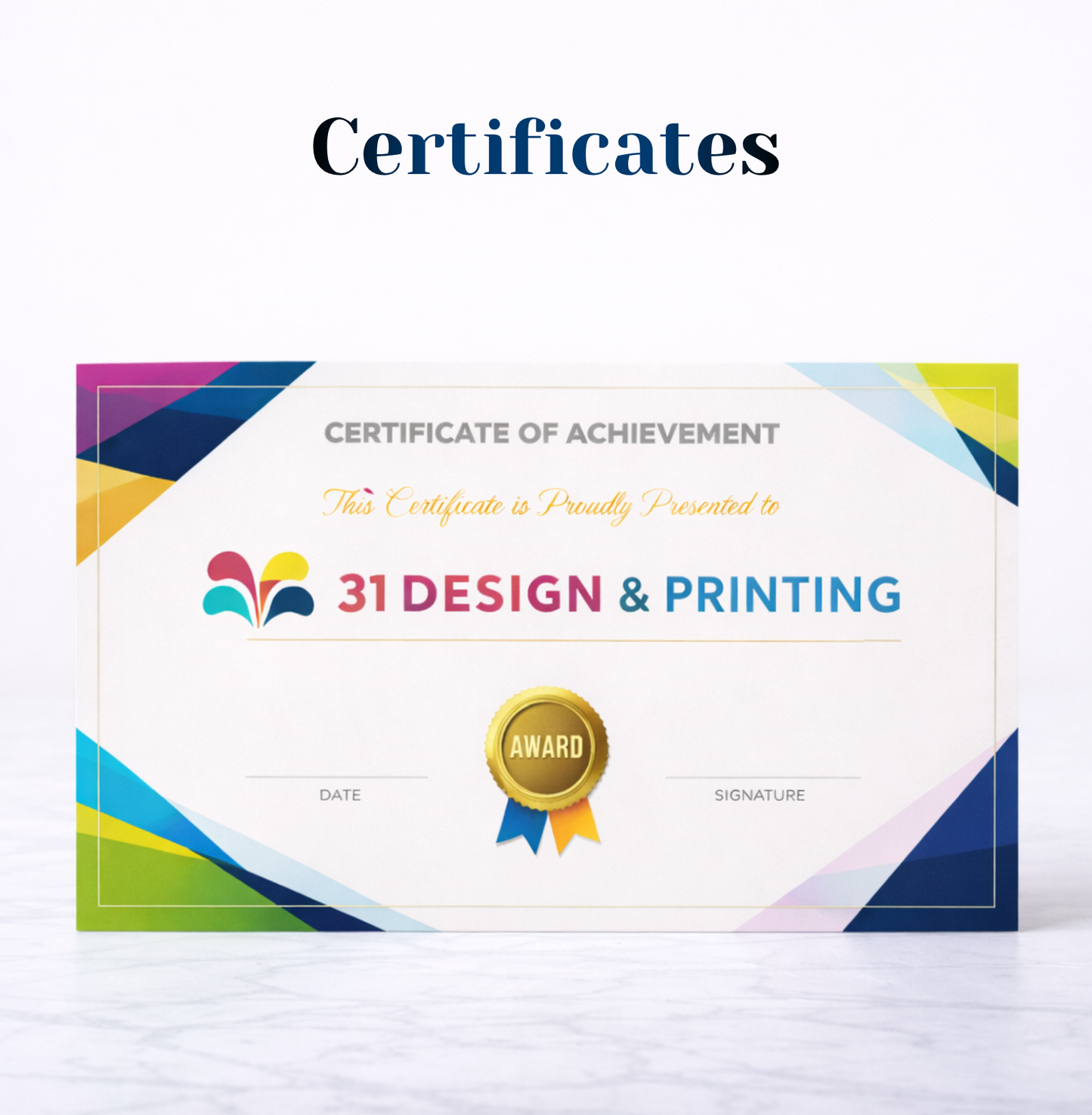 Certificate (Design & Printing)