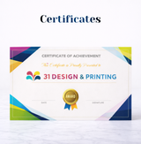 Certificate (Design & Printing)