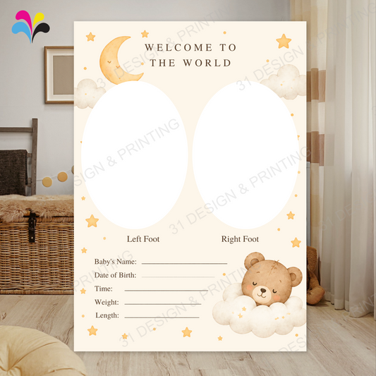 Bear Baby Footprint Card