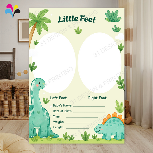 Dinosaur Baby Footprint Card