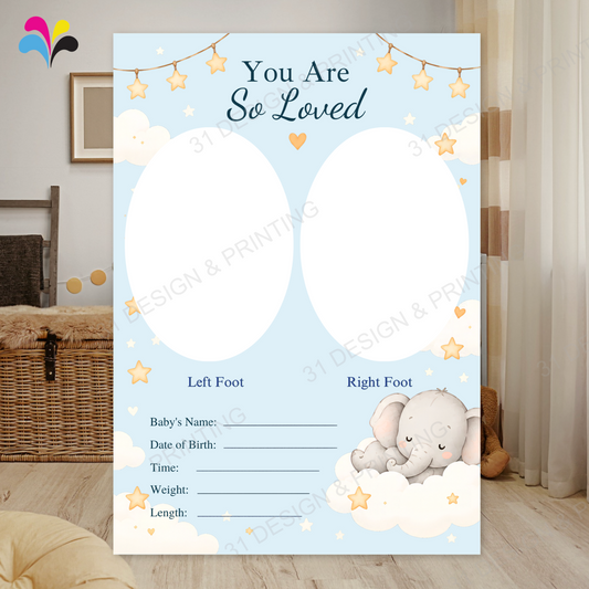 Elephant Baby Footprint Card