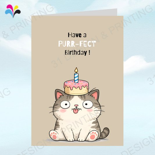 Cat Puns Birthday Card