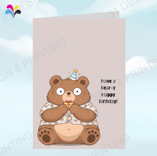 Bear Puns Birthday Card
