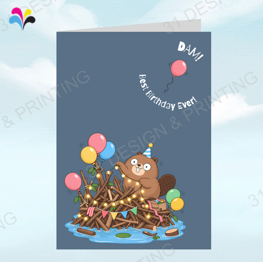 Beaver Puns Birthday Card