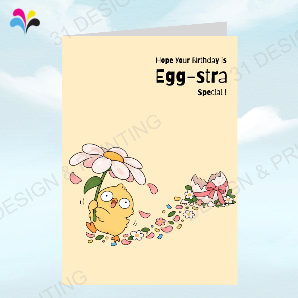 Chick Puns Birthday Card