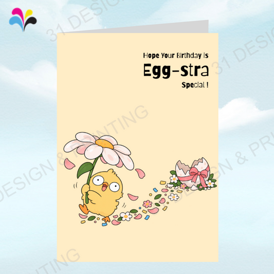 Chick Puns Birthday Card