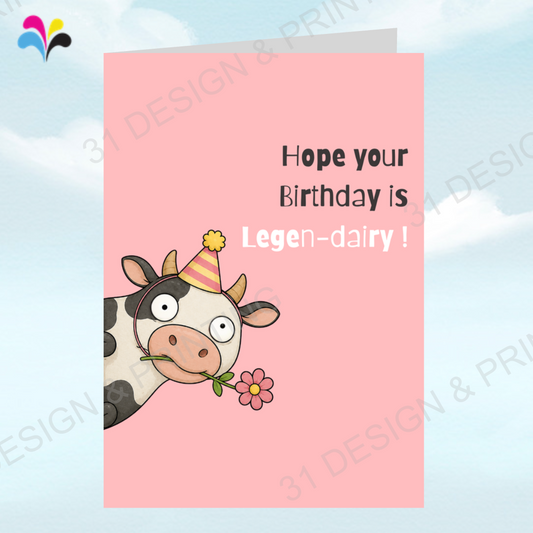 Cow Puns Birthday Card