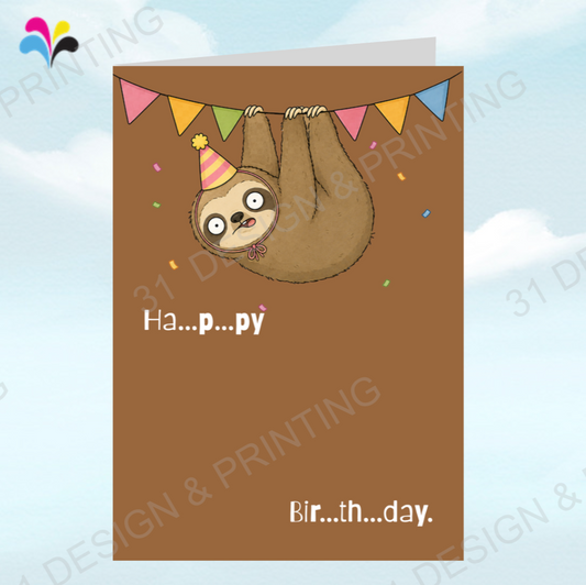 Sloth Puns Birthday Card