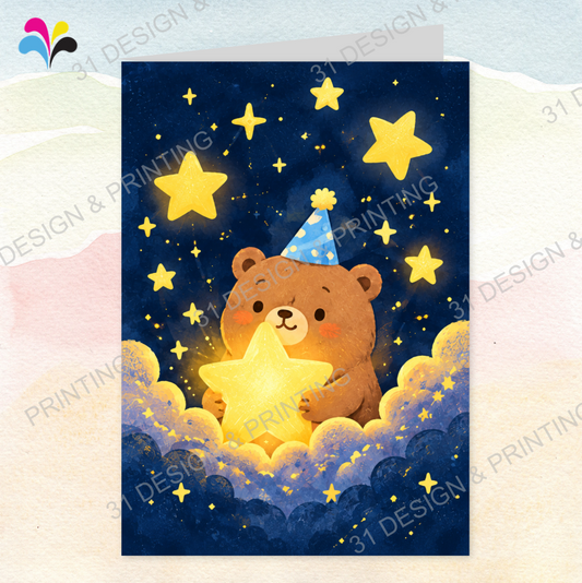 Night Bear Birthday Card
