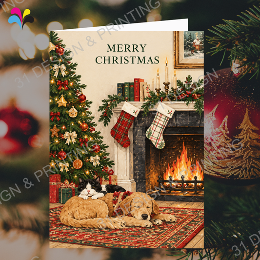 Christmas Fireplace Card