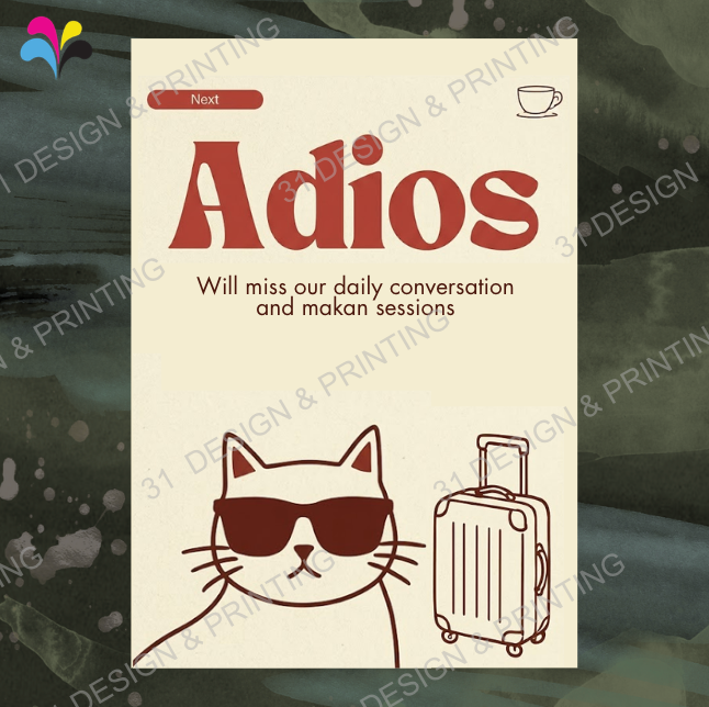 Adios Cat Farewell Card