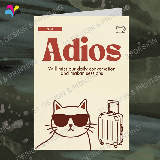 Adios Cat Farewell Card