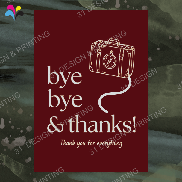 Bye Bye & Thanks Farewell Card