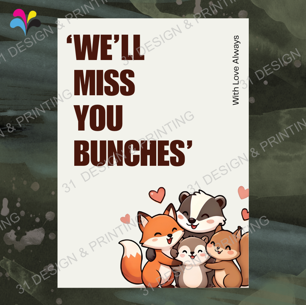 We'll Miss You Bunches Farewell Card