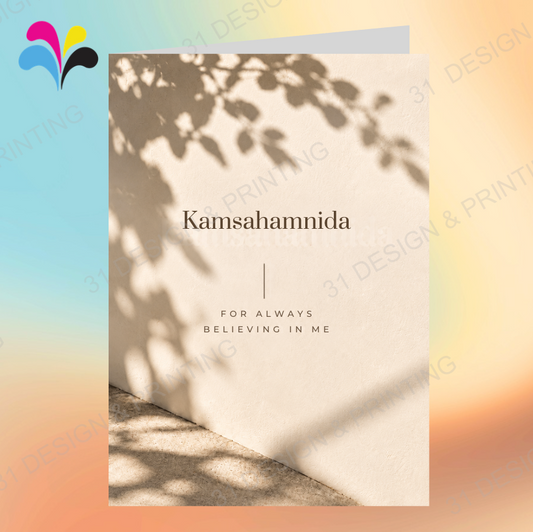 Kamsahamnida Ins Thank You Card