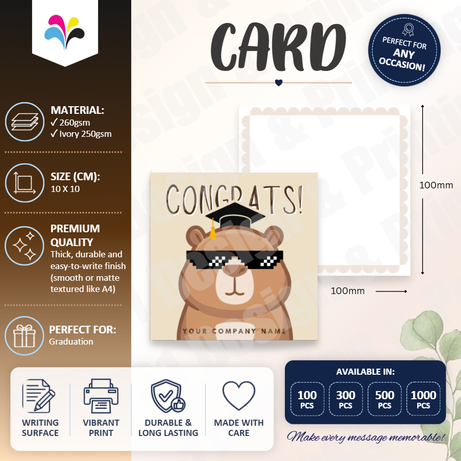 Custom Congratulations Card (Capybara)