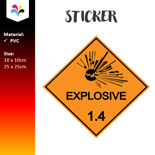 DG Label Class 1.4 Explosive Sticker