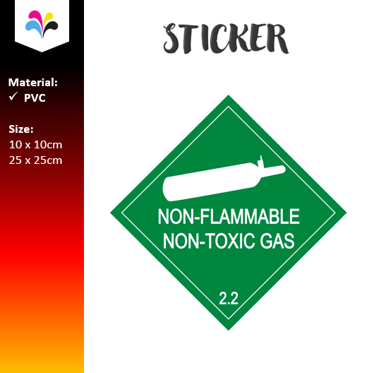 DG Label Class 2.2 Non-Flammable Non-Toxic Gas Sticker