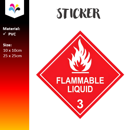 DG Label Class 3 Flammable Liquid Sticker