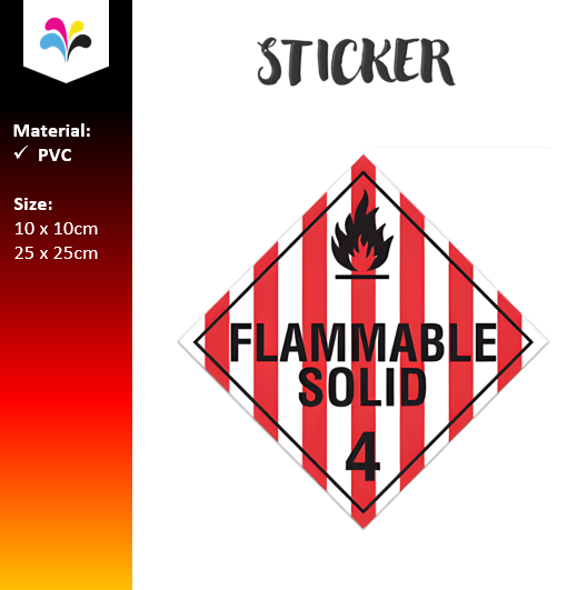 DG Label Class 4 Flammable Solid Sticker