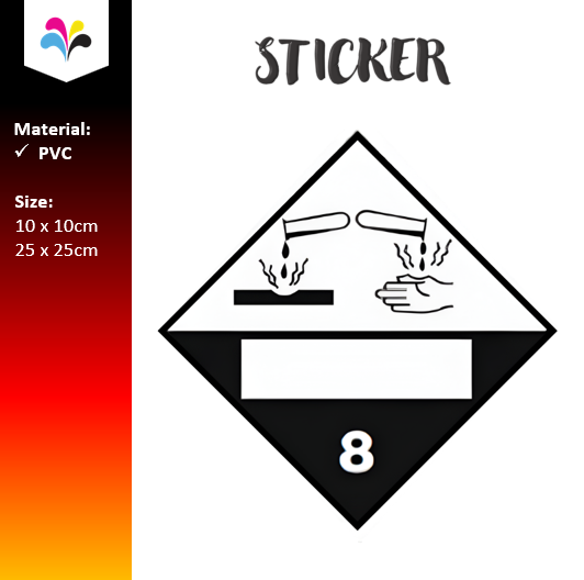 DG Label Class 8 Sticker