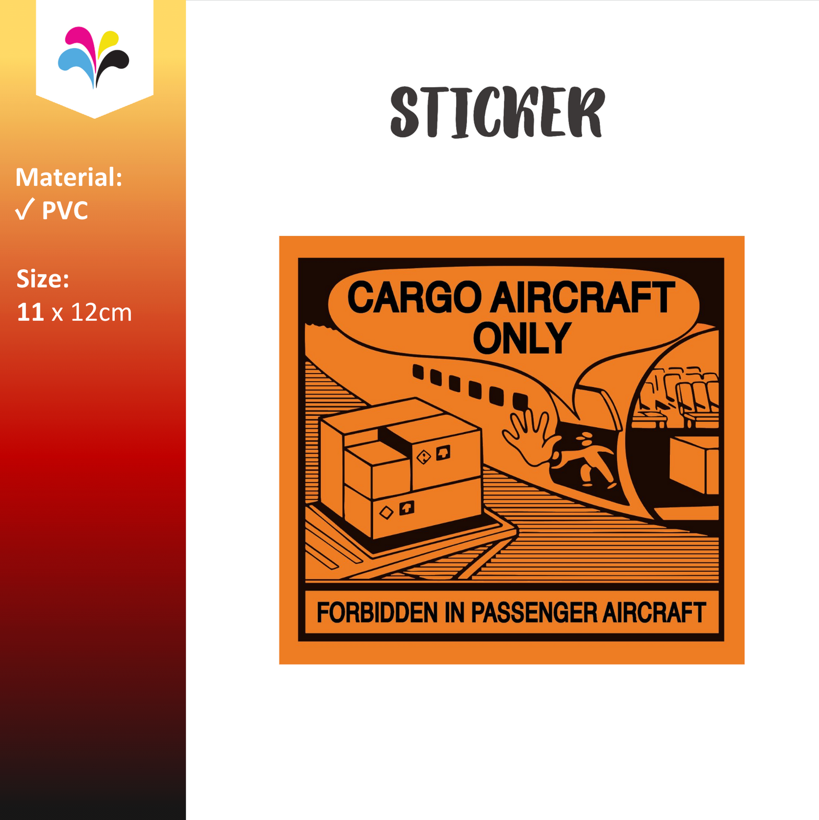Cargo Aircraft Only (CAO) Label Sticker