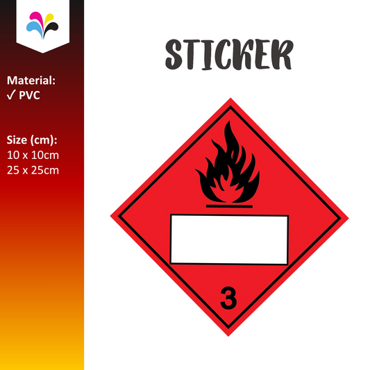 DG Label Class 3 White Box Sticker