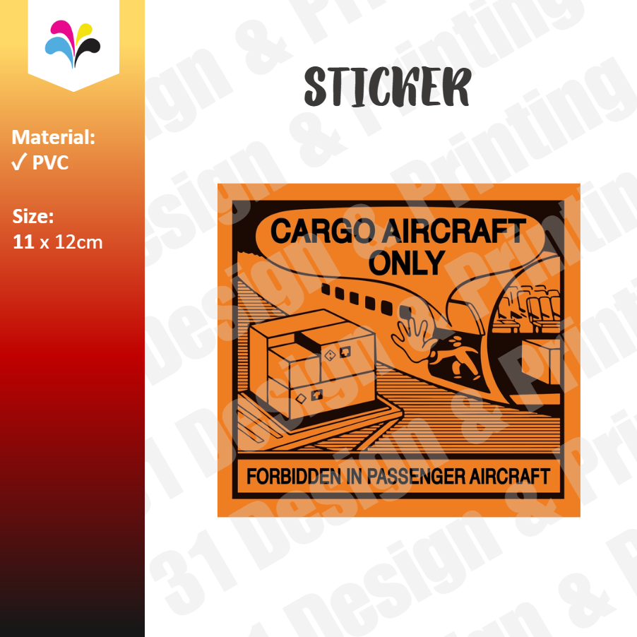 Cargo Aircraft Only (CAO) Label Sticker