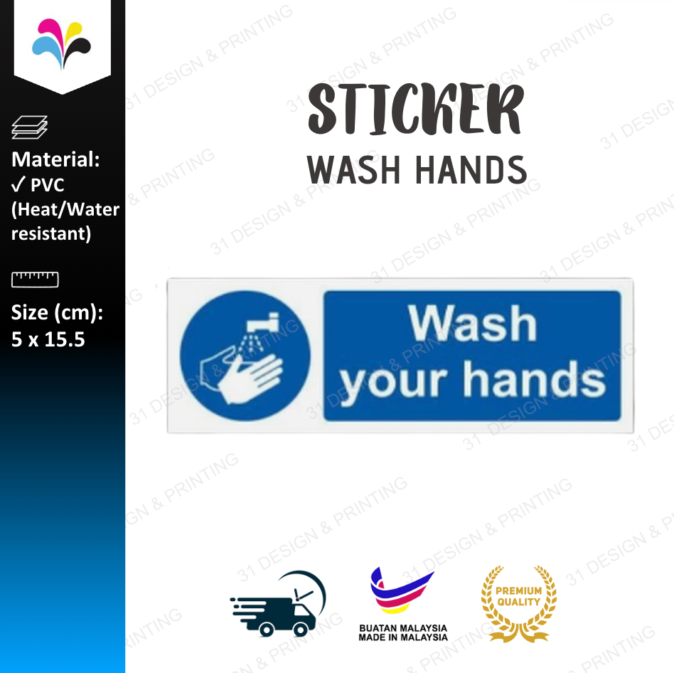Wash Your Hands Label Sticker