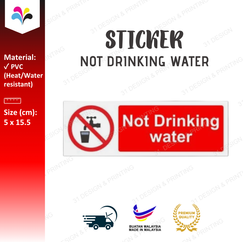 Not Drinking Water Label Sticker
