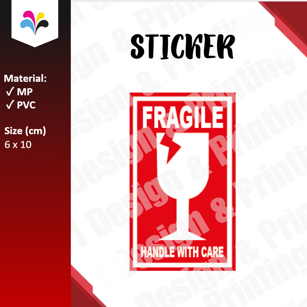 Fragile Handle With Care Sticker (Vertical)
