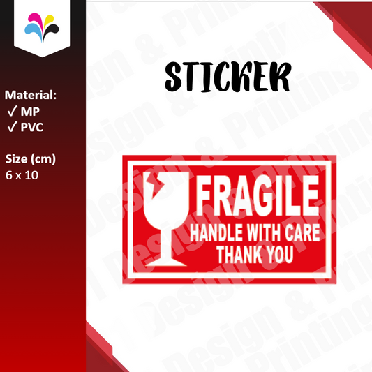 Fragile Handle With Care Sticker (Horizontal)