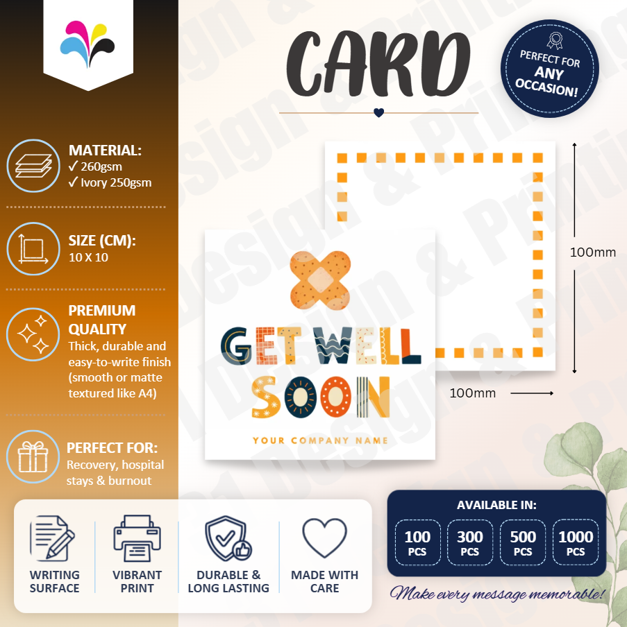 Custom Get Well Soon Card (Plaster)
