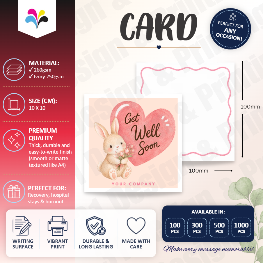 Custom Get Well Soon Card (Rabbit)