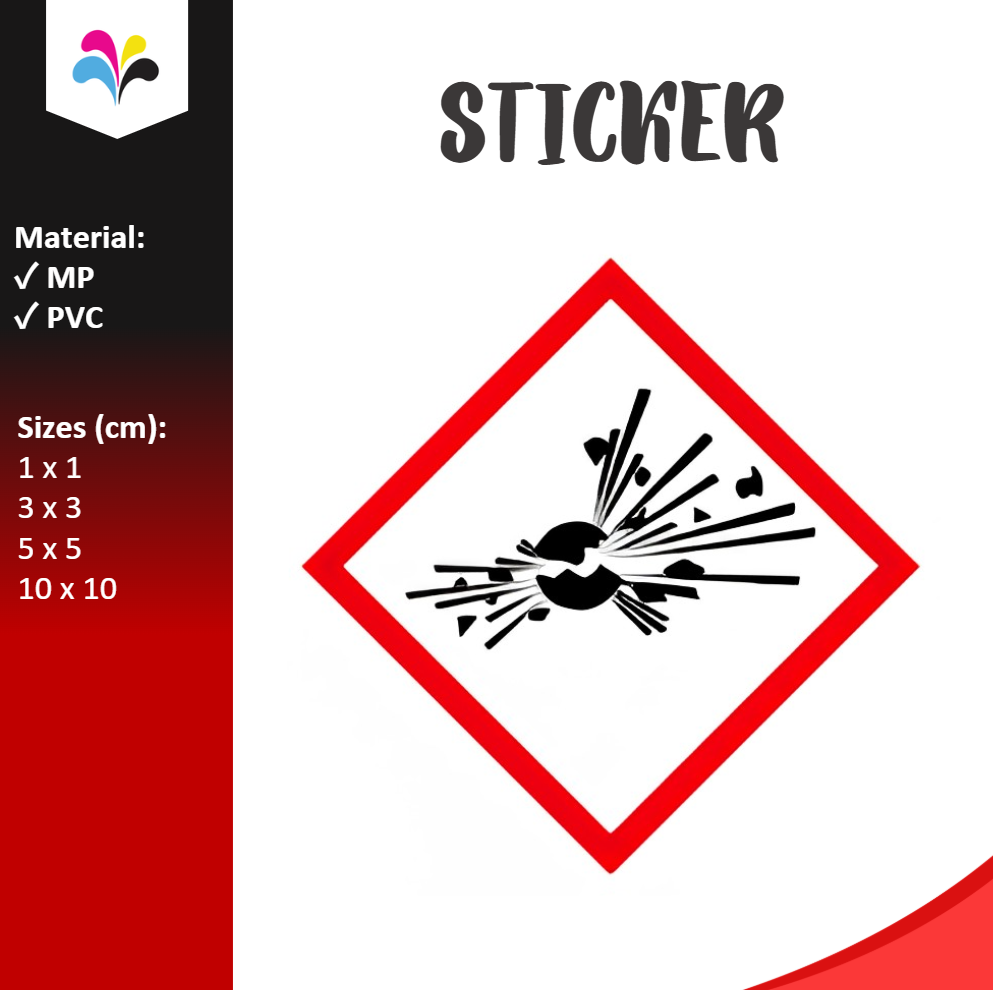 GHS Explosive Pictogram Sticker