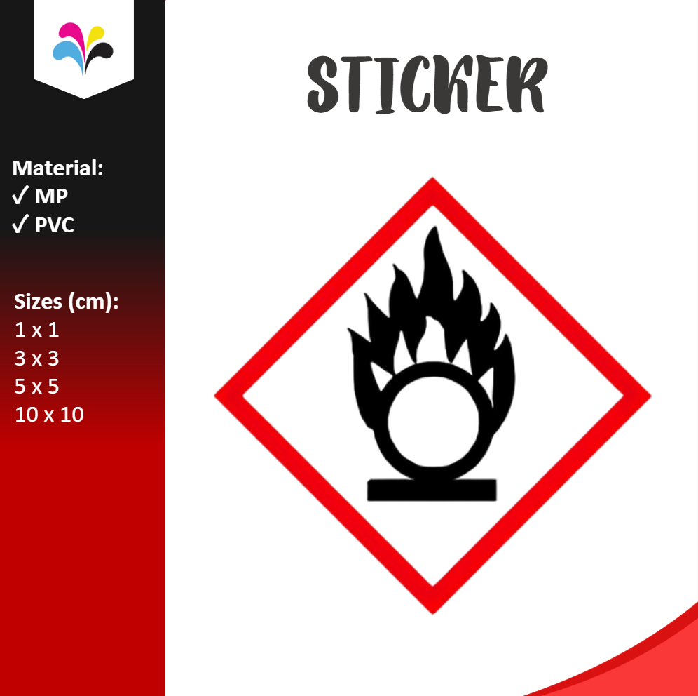 GHS Oxidiser Pictogram Sticker