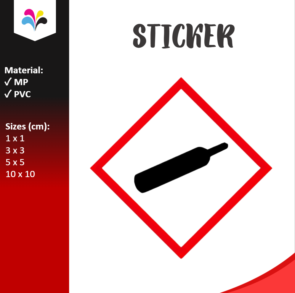 GHS Gasses Under Pressure Pictogram Sticker