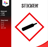 GHS Gasses Under Pressure Pictogram Sticker