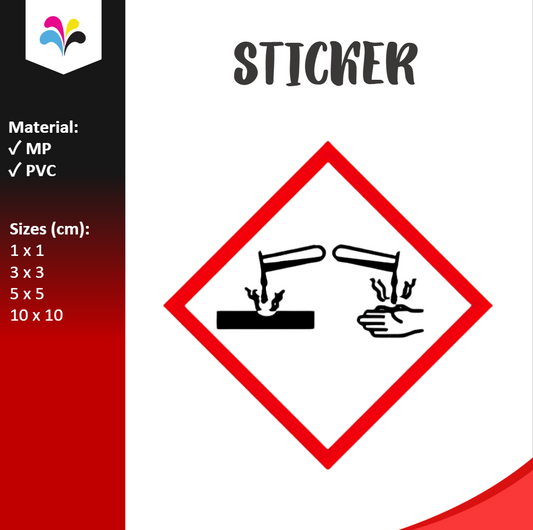GHS Corrosive Pictogram Sticker