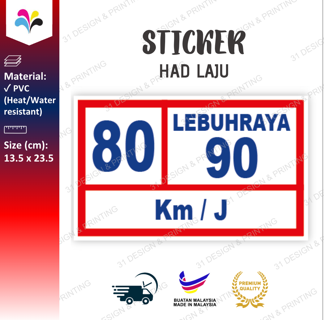 80/90 km/j Speed Limit Sticker