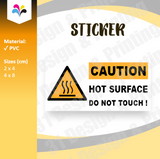 Caution Hot Surface Do Not Touch Sticker
