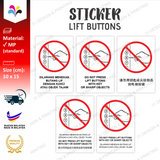 Do Not Press Lift Buttons with Key Sticker