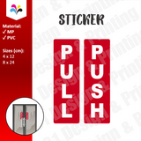 Push Pull Door Sticker (Red)