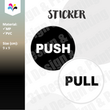 Push Pull Door Sticker (Round)