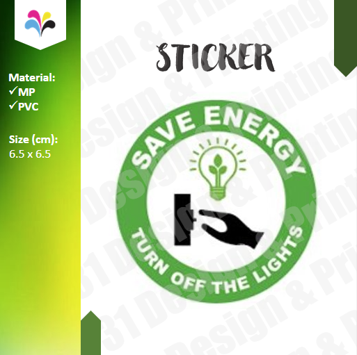Save Energy Turn Off The Lights Sticker