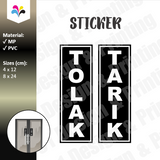 Stiker Tolak Tarik Pintu (Hitam)