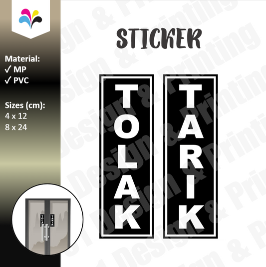 Stiker Tolak Tarik Pintu (Hitam)